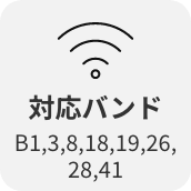 対応バンド B1,3,8,18,19,26,28,41